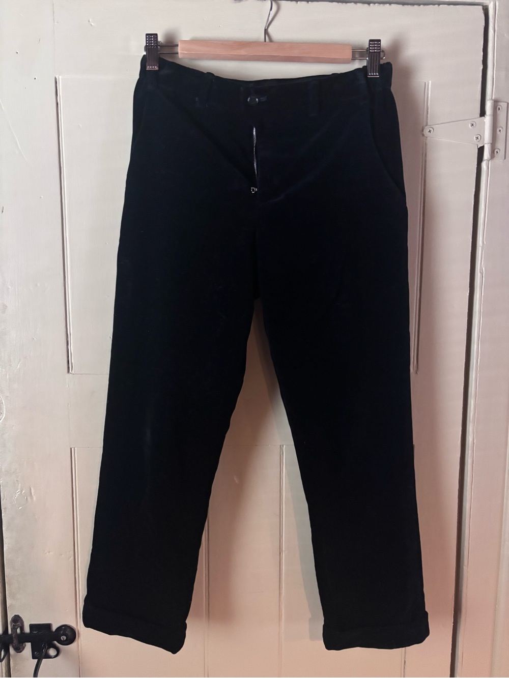 Vintage Julien David Women's Navy Velvet Trousers
